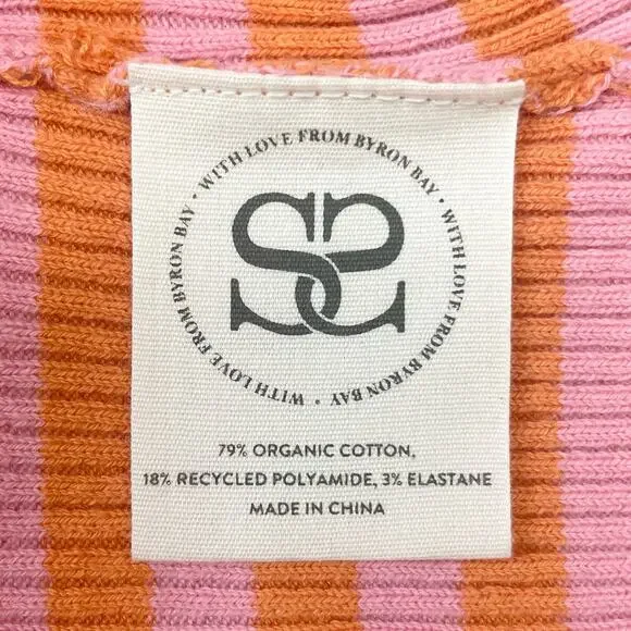 Spell And The Gypsy Collective Calypso Summer Striped Pink Orange Mini Dress MED - Picture 11 of 11